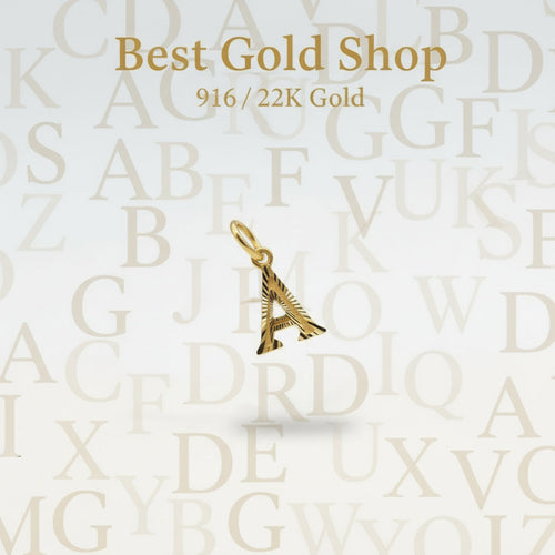 22K Gold Alphabet Pendant – Simple and BigCharms & PendantsBest Gold Shop