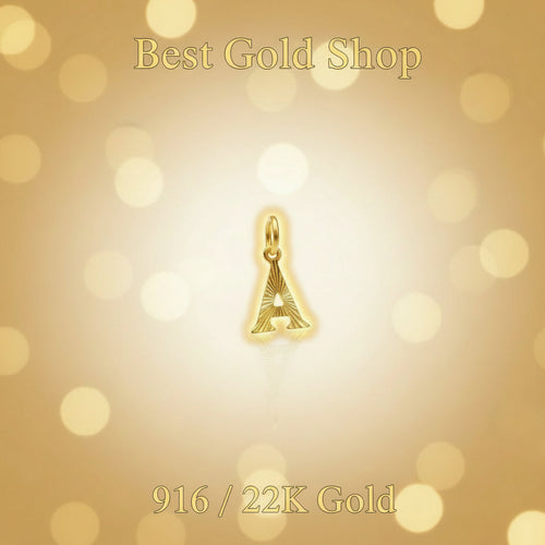 22K Gold Alphabet Pendant – Simple and BigCharms & PendantsBest Gold Shop
