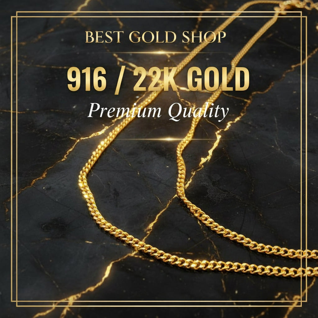 916 / 22K Gold Flat Curb Necklace – Evergreen DesignNecklacesBest Gold Shop