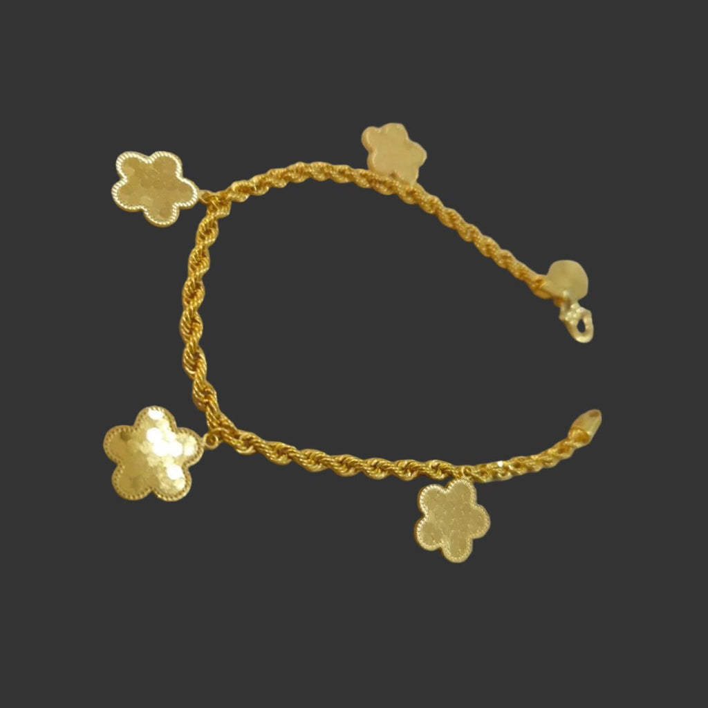 916 Gold (22K) Fancy Flower Hollow Rope BraceletBraceletsBest Gold Shop