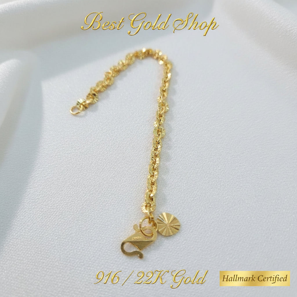916 Gold (22k) Floral Bracelet Significant Light WeightBraceletsBest Gold Shop