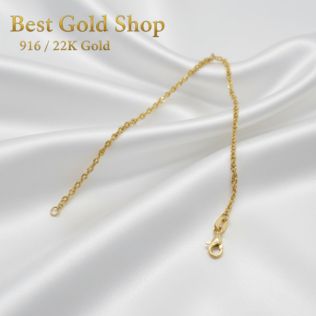 916 Gold (22k) Floral Bracelet Significant Light WeightBraceletsBest Gold Shop