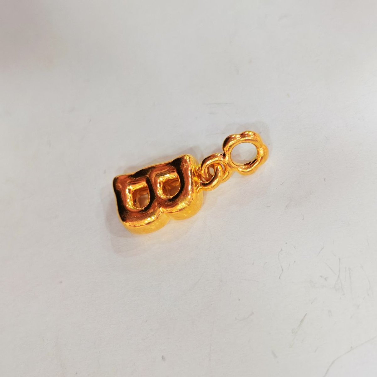 916 Gold Alphabet Pendant & Charm | Lightweight 22K Design - View 11