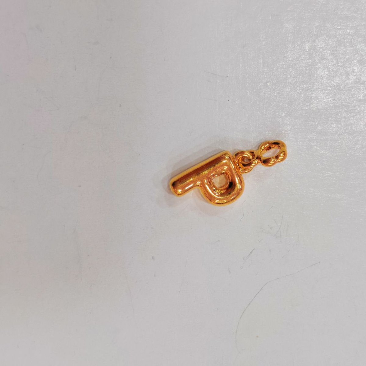 916 Gold Alphabet Pendant & Charm | Lightweight 22K Design - View 17