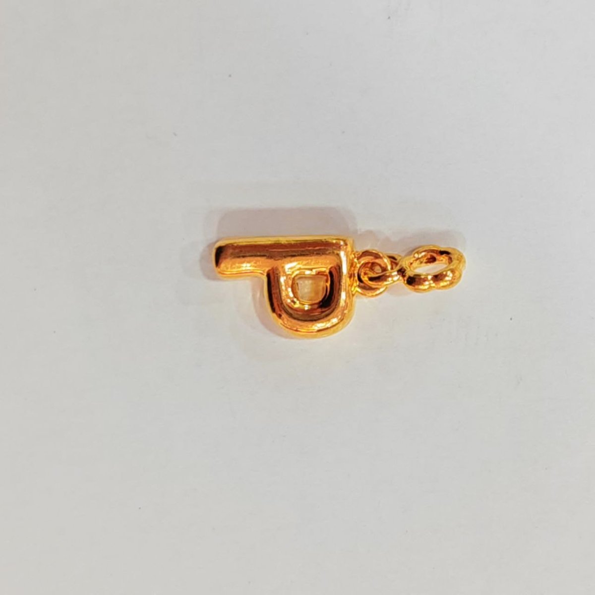 916 Gold Alphabet Pendant & Charm | Lightweight 22K Design - View 19