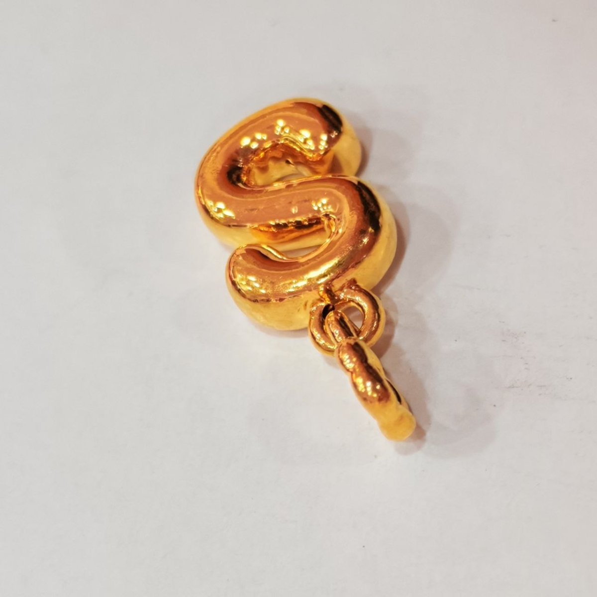 916 Gold Alphabet Pendant & Charm | Lightweight 22K Design - View 20