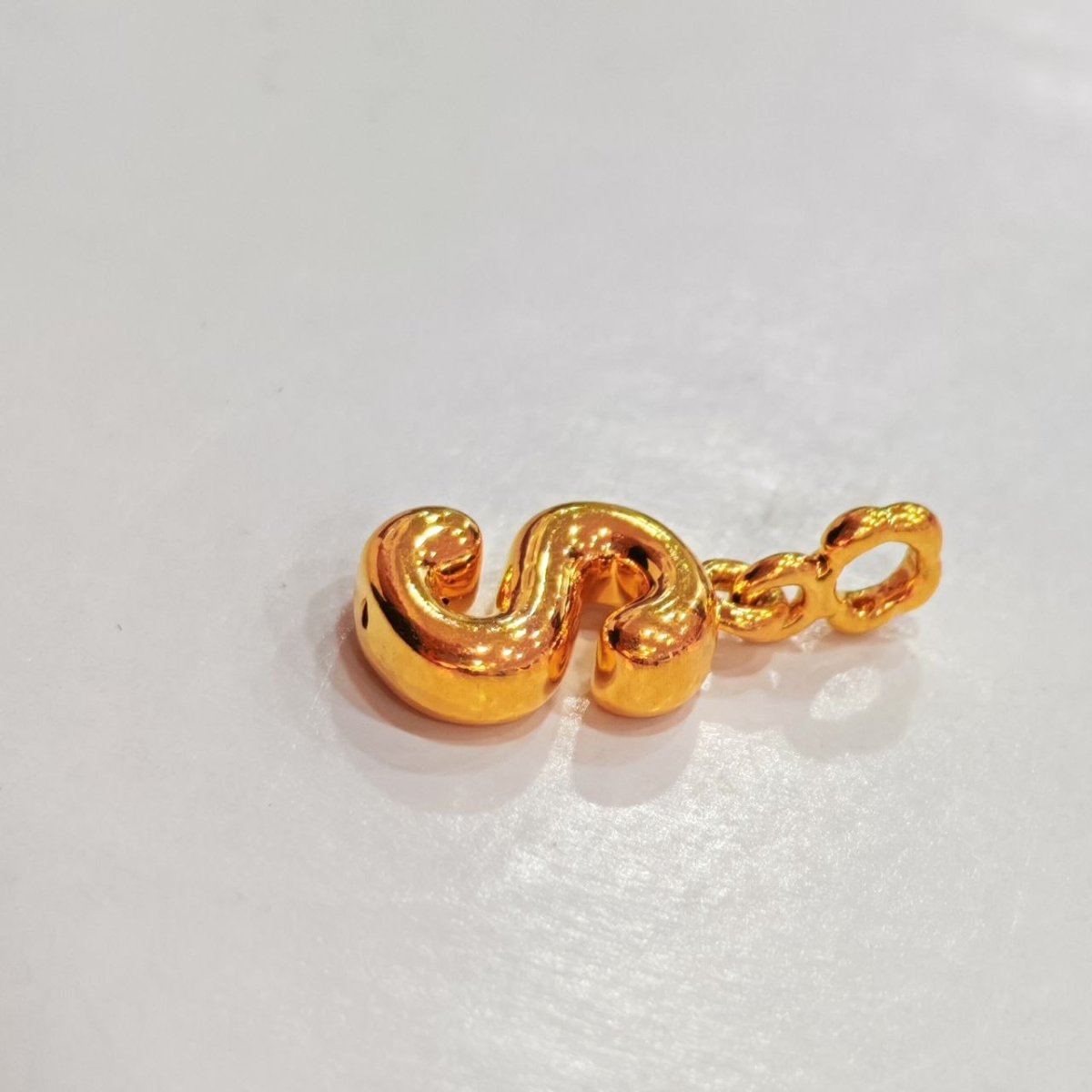 916 Gold Alphabet Pendant & Charm | Lightweight 22K Design - View 23