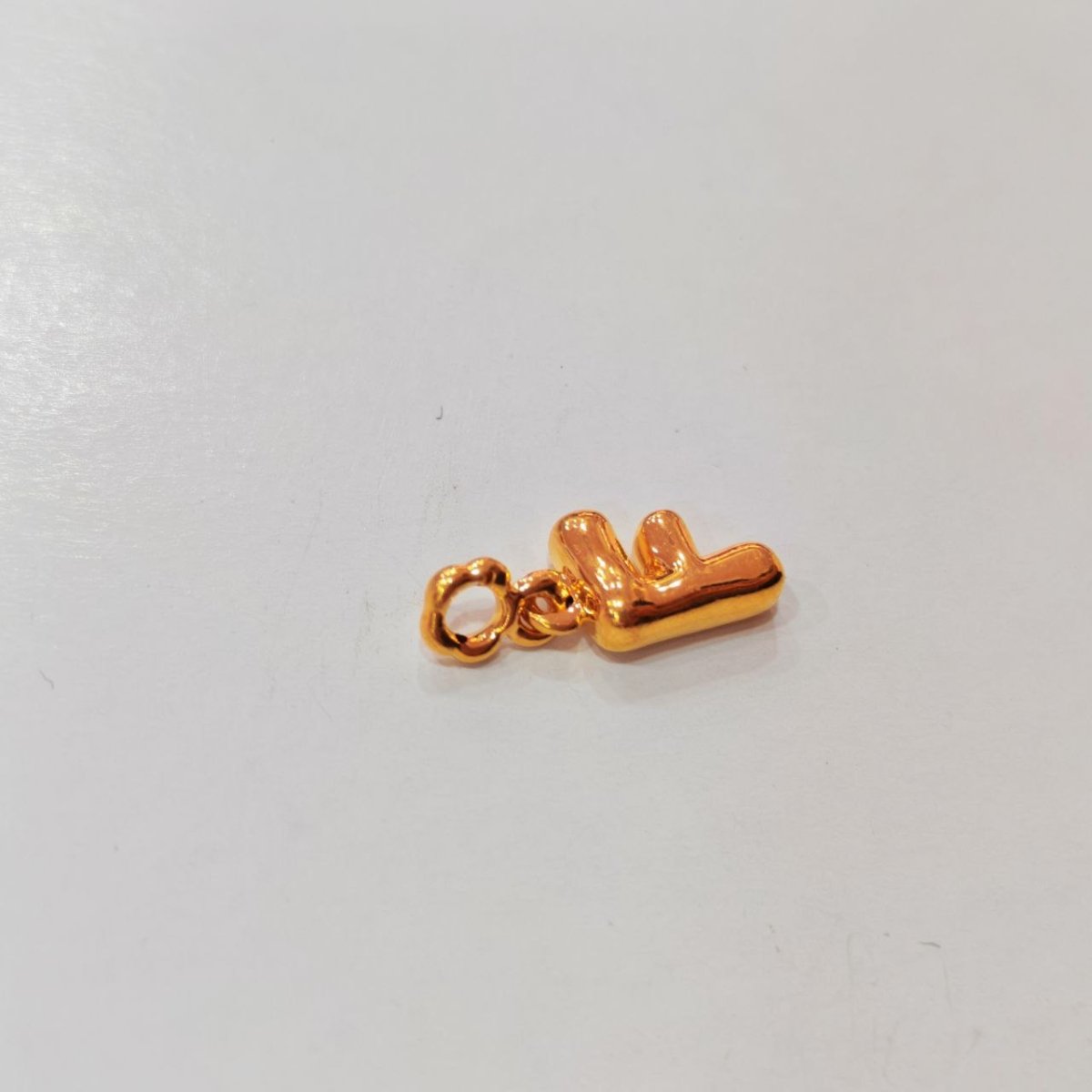 916 Gold Alphabet Pendant & Charm | Lightweight 22K Design - View 24