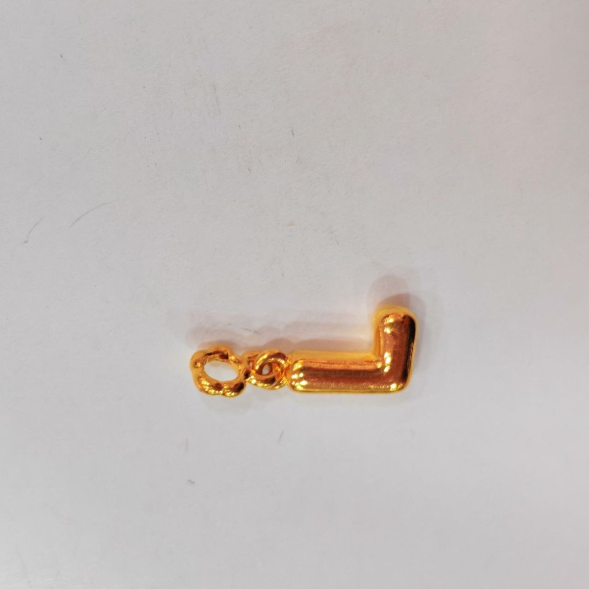 916 Gold Alphabet Pendant & Charm | Lightweight 22K Design - View 25