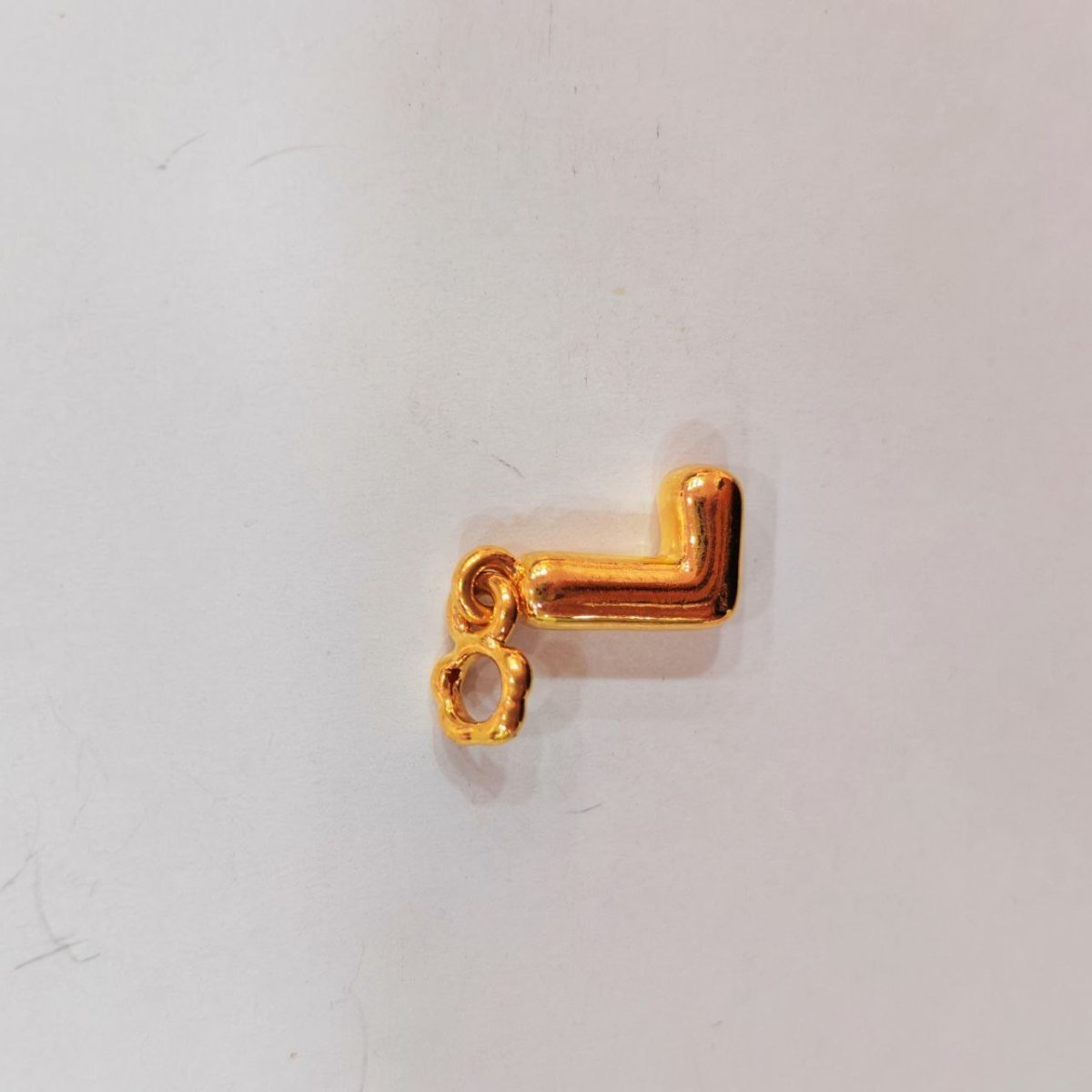 916 Gold Alphabet Pendant & Charm | Lightweight 22K Design - View 26