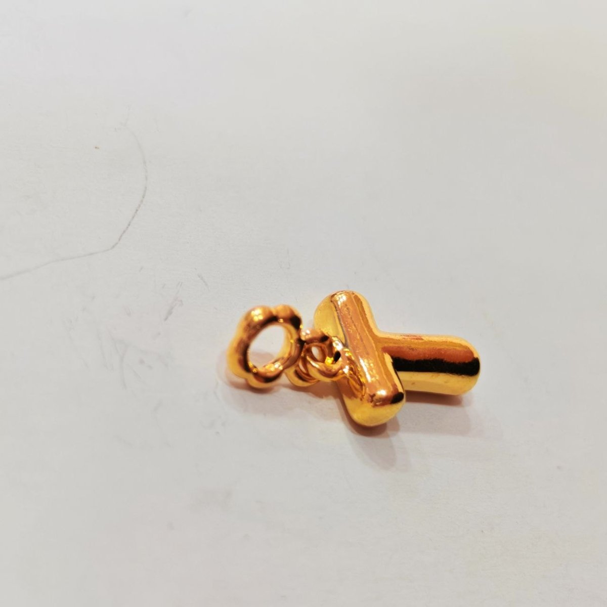 916 Gold Alphabet Pendant & Charm | Lightweight 22K Design - View 31