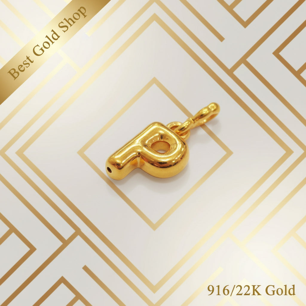 916 Gold Alphabet Pendant or Charms - Light WeightCharms & PendantsBest Gold Shop