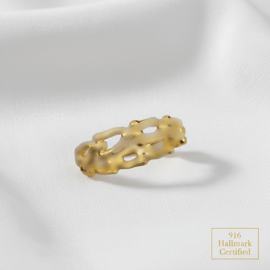 916 Gold Anchor Link Hook RingRingsBest Gold Shop