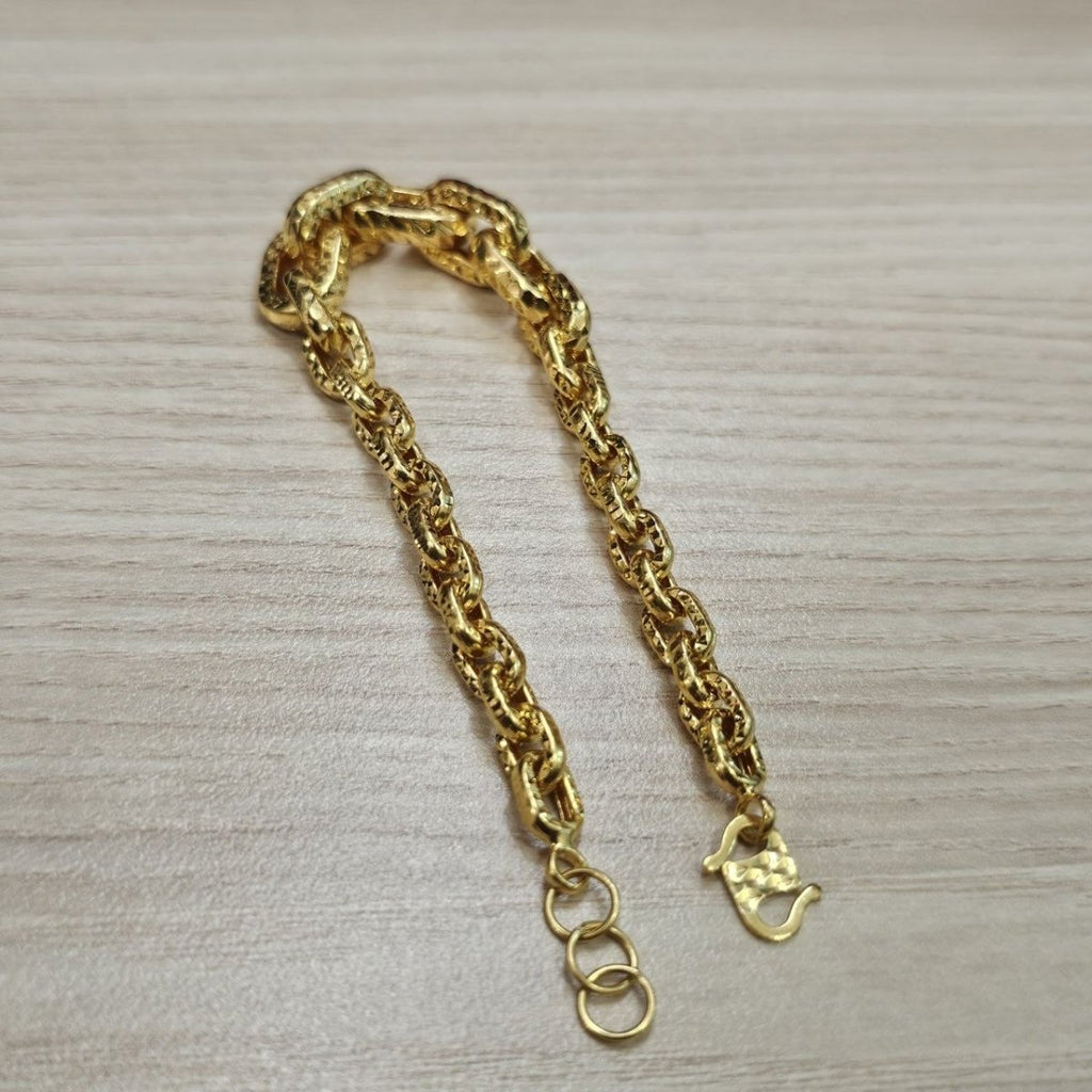 916 Gold Anchor Link With Cutting Bracelet Hollow DesignBraceletsBest Gold Shop