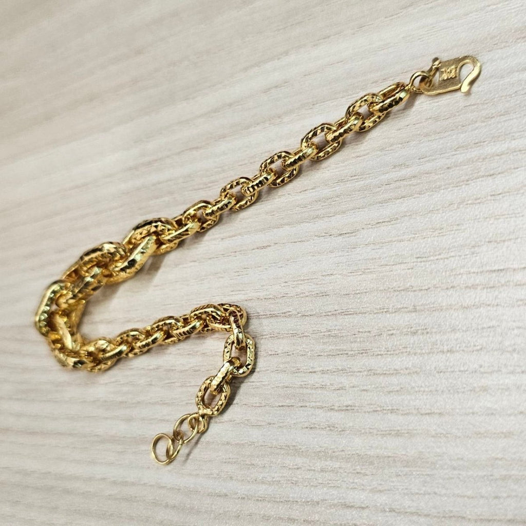 916 Gold Anchor Link With Cutting Bracelet Hollow DesignBraceletsBest Gold Shop