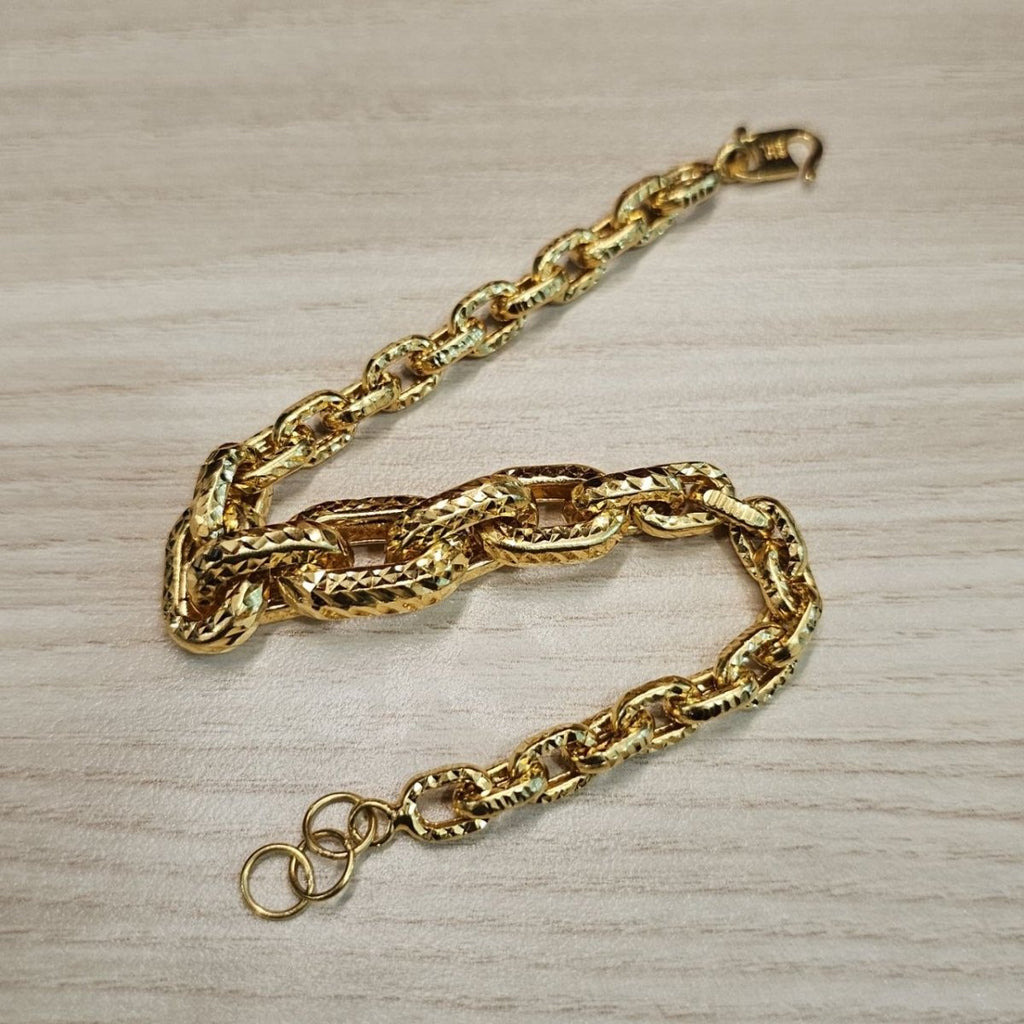 916 Gold Anchor Link With Cutting Bracelet Hollow DesignBraceletsBest Gold Shop