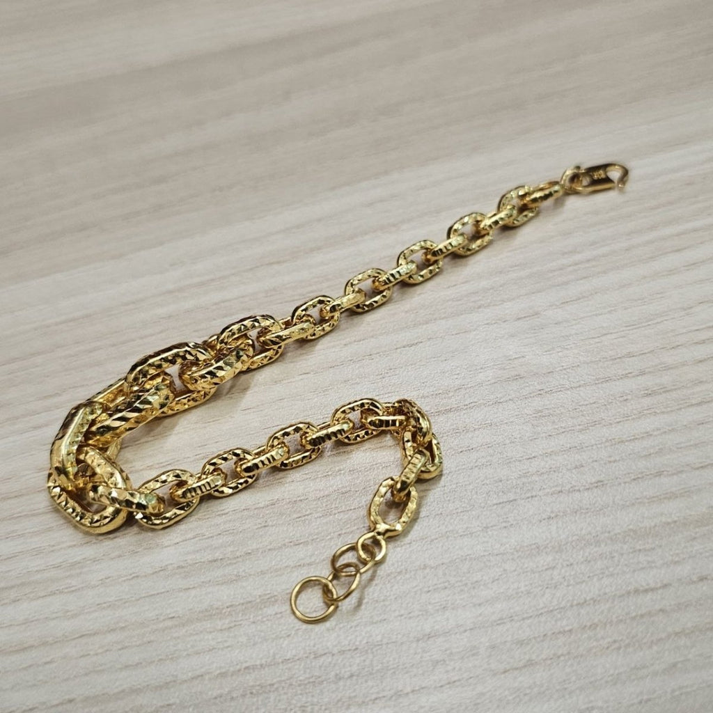916 Gold Anchor Link With Cutting Bracelet Hollow DesignBraceletsBest Gold Shop