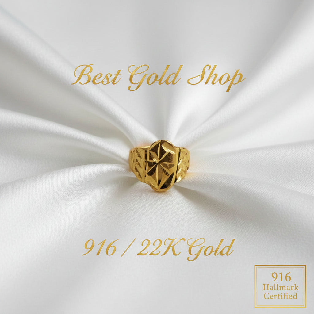 916 Gold Baby Ring Diamond cutting design new stockRingsBest Gold Shop