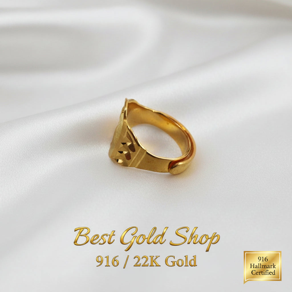 916 Gold Baby Ring Diamond cutting design new stockRingsBest Gold Shop