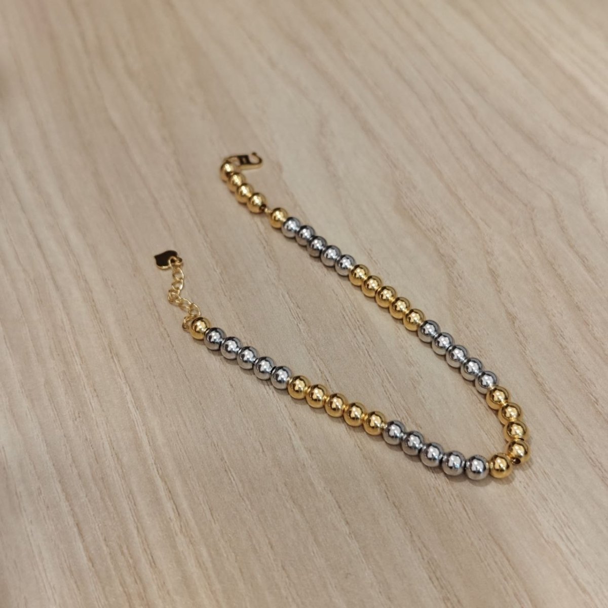 916 Gold Bead Bracelet With 2 Tone or 3 Tone Feather LightBraceletsBest Gold Shop