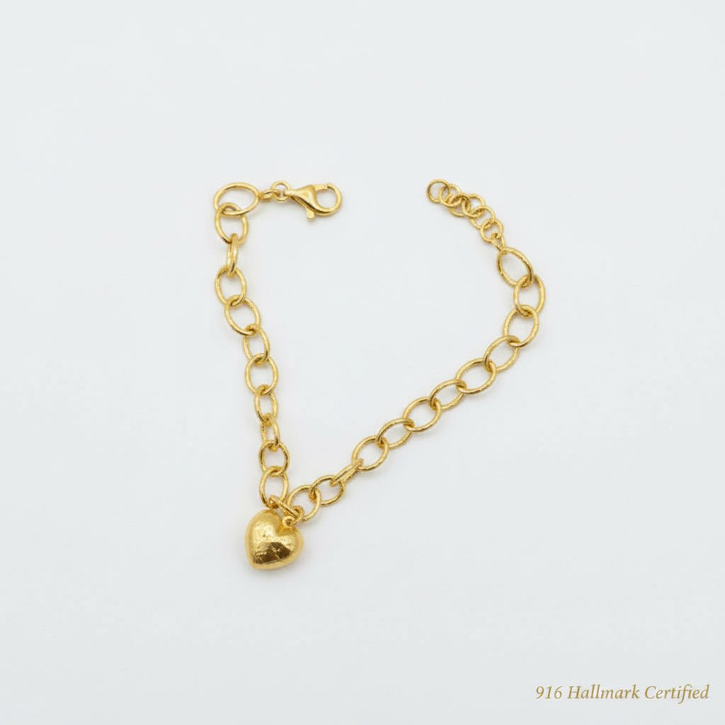 916 Gold Big heart Bracelet by Best Gold ShopBraceletsBest Gold Shop