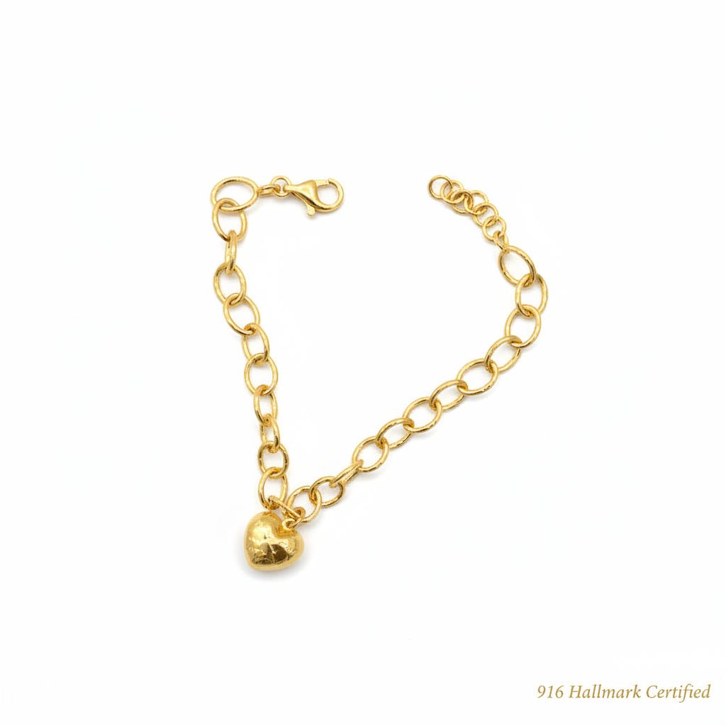 916 Gold Big heart Bracelet by Best Gold ShopBraceletsBest Gold Shop