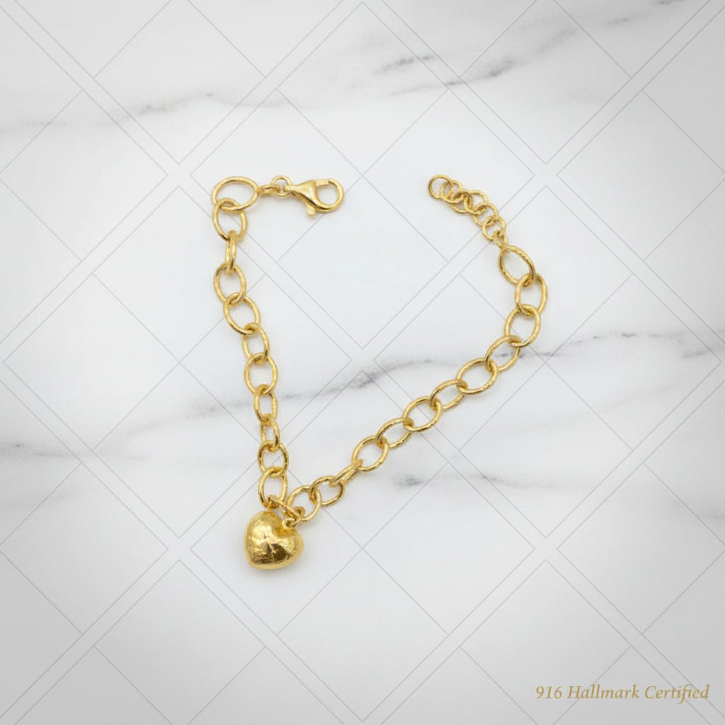 916 Gold Big heart Bracelet by Best Gold ShopBraceletsBest Gold Shop