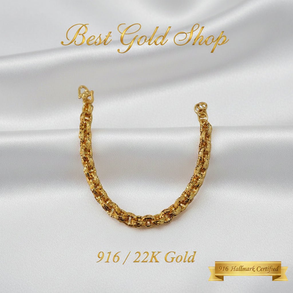 916 Gold Bracelet Diamond - Cutting Anchor DesignBraceletsBest Gold Shop