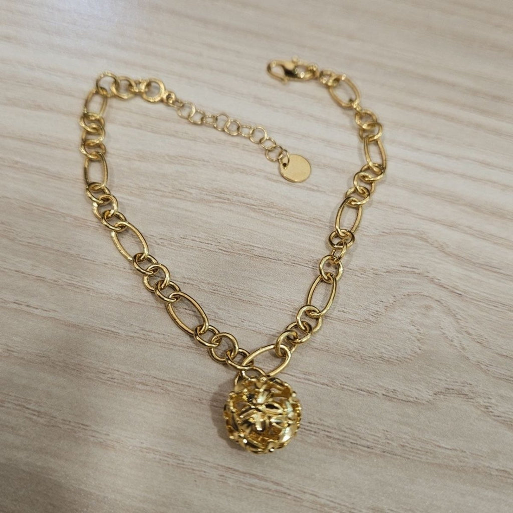 916 Gold Bracelet Link Design With Dangling CharmsBraceletsBest Gold Shop