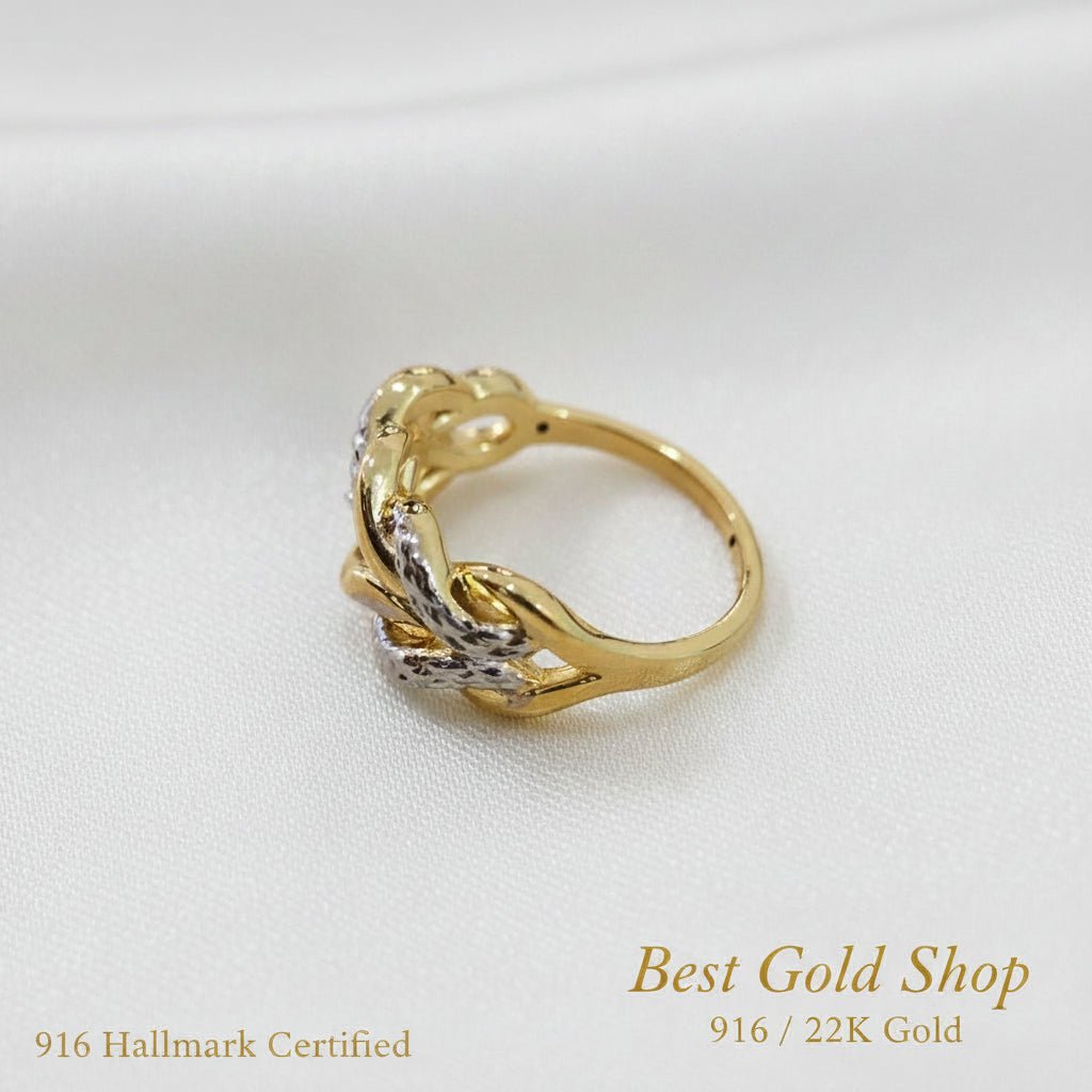 916 Gold Braided Ring V2 – 2 ToneRingsBest Gold Shop
