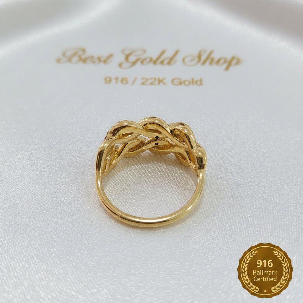 916 Gold Braided Ring V2 – 2 ToneRingsBest Gold Shop