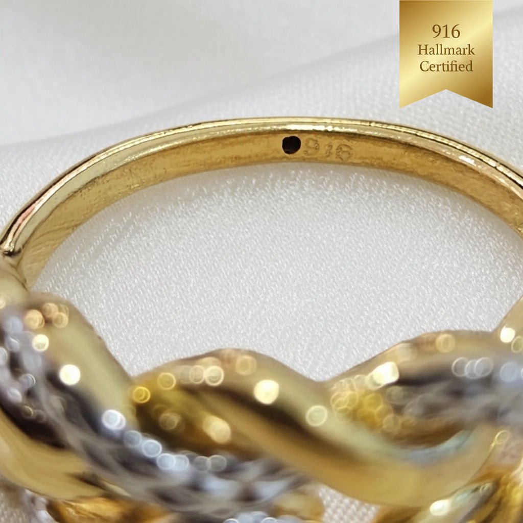 916 Gold Braided Ring V2 – 2 ToneRingsBest Gold Shop