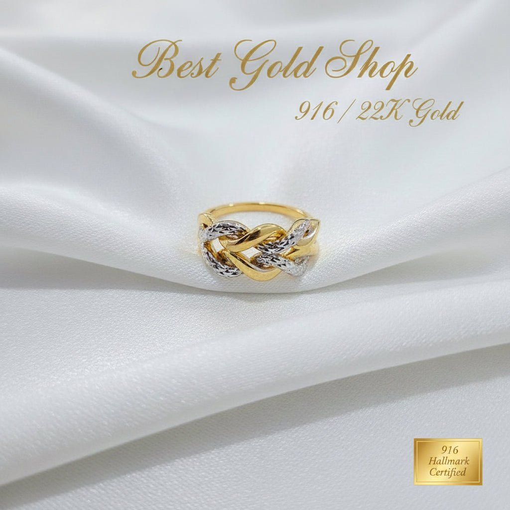 916 Gold Braided Ring V2 – 2 ToneRingsBest Gold Shop