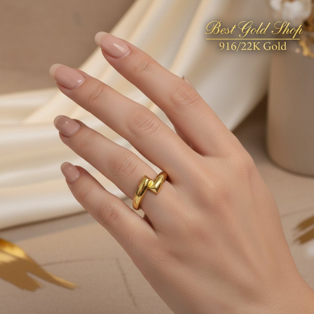 916 Gold (22K) Crossover Light Weight New design Ring for WomenRingsBest Gold Shop
