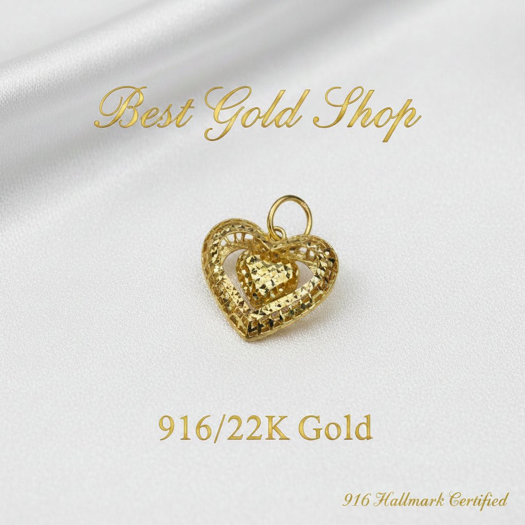 916 Gold Dangling Heart Pendant | Elegant Symbol of LoveCharms & PendantsBest Gold Shop