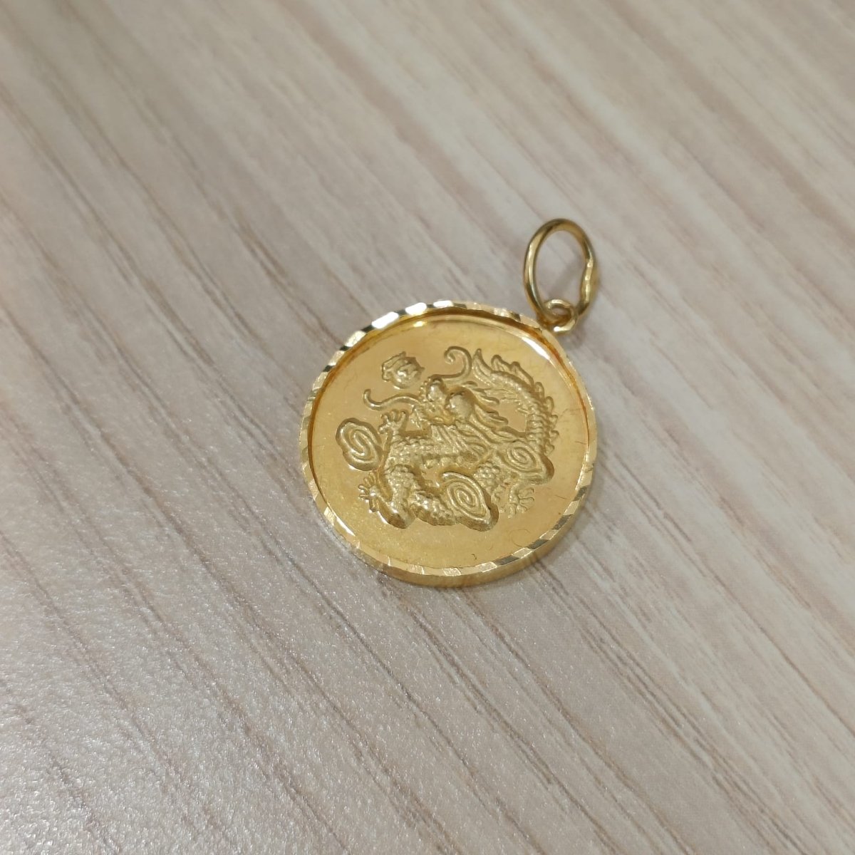 916 Gold Dragon Coin Pendant with Prosperity WordCharms & PendantsBest Gold Shop