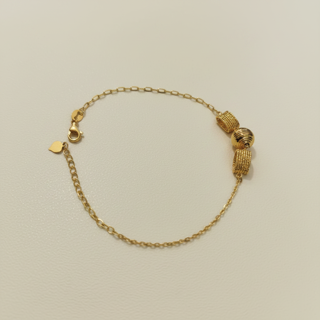916 Gold Fancy Bracelet | Elegant Adjustable 22K Gold Design