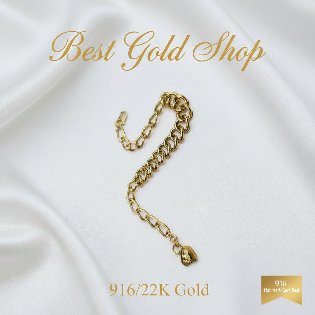 916 Gold Fancy Link Chain Dual Design BraceletBraceletsBest Gold Shop
