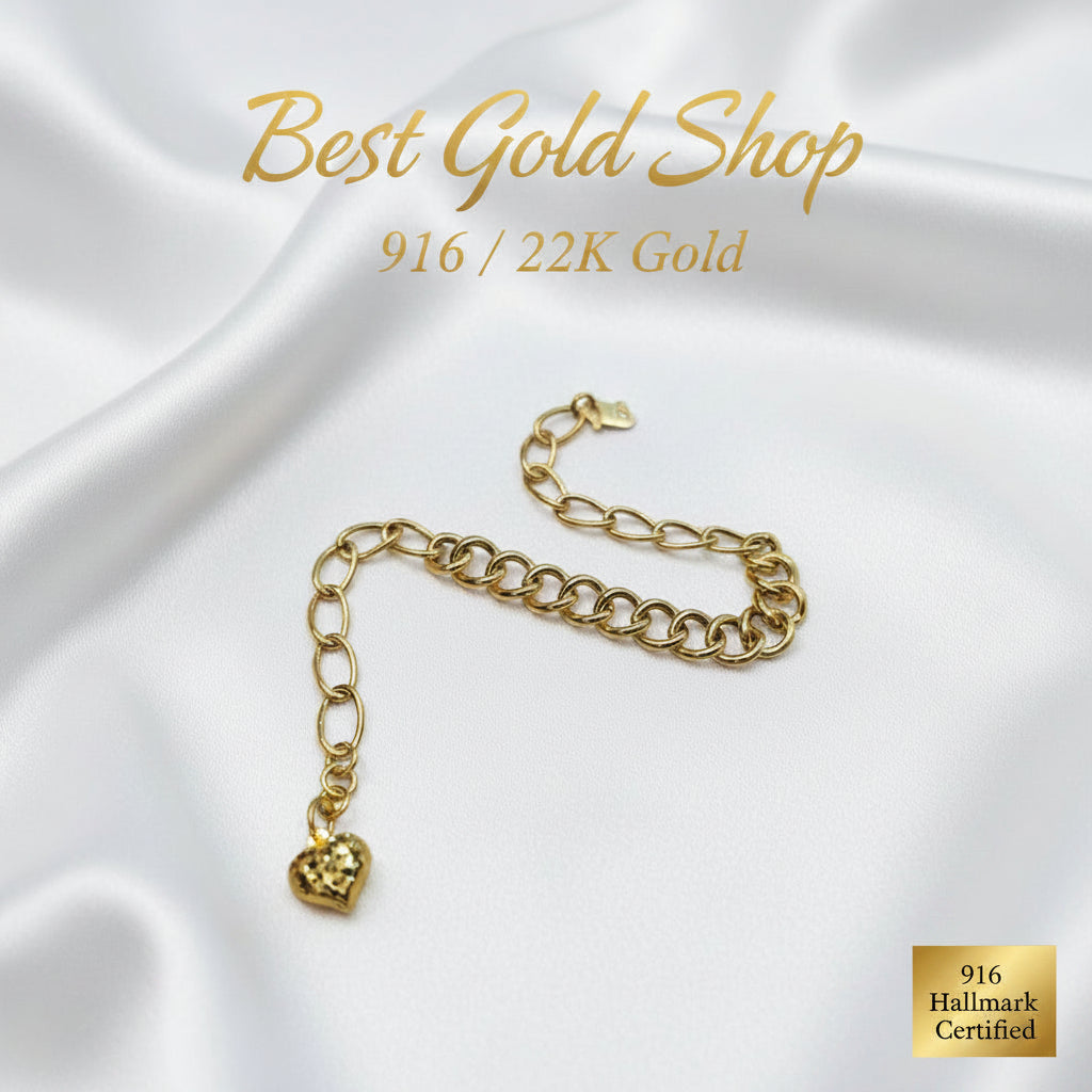 916 Gold Fancy Link Chain Dual Design BraceletBraceletsBest Gold Shop