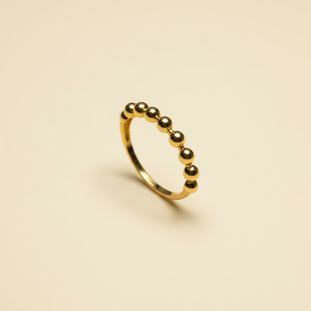 916 gold half-bead ring angled view