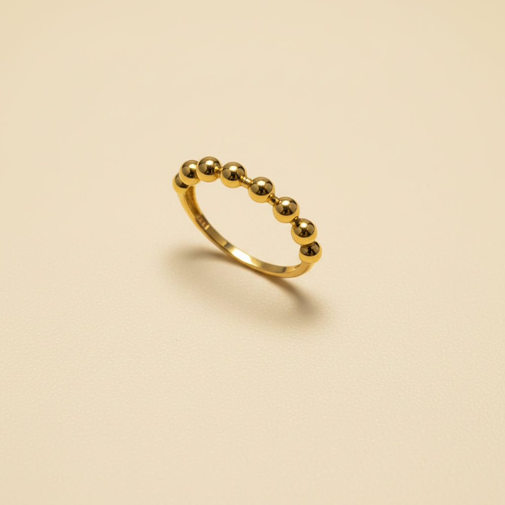 916 gold half-bead ring side view