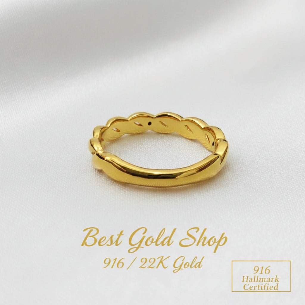 916 Gold Half Twisted Ring New Design Feather Light RingsRingsBest Gold Shop