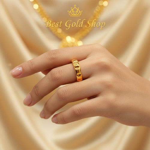 916 Gold Hammered Ring – Bold Look, Lightweight ComfortRingsBest Gold Shop