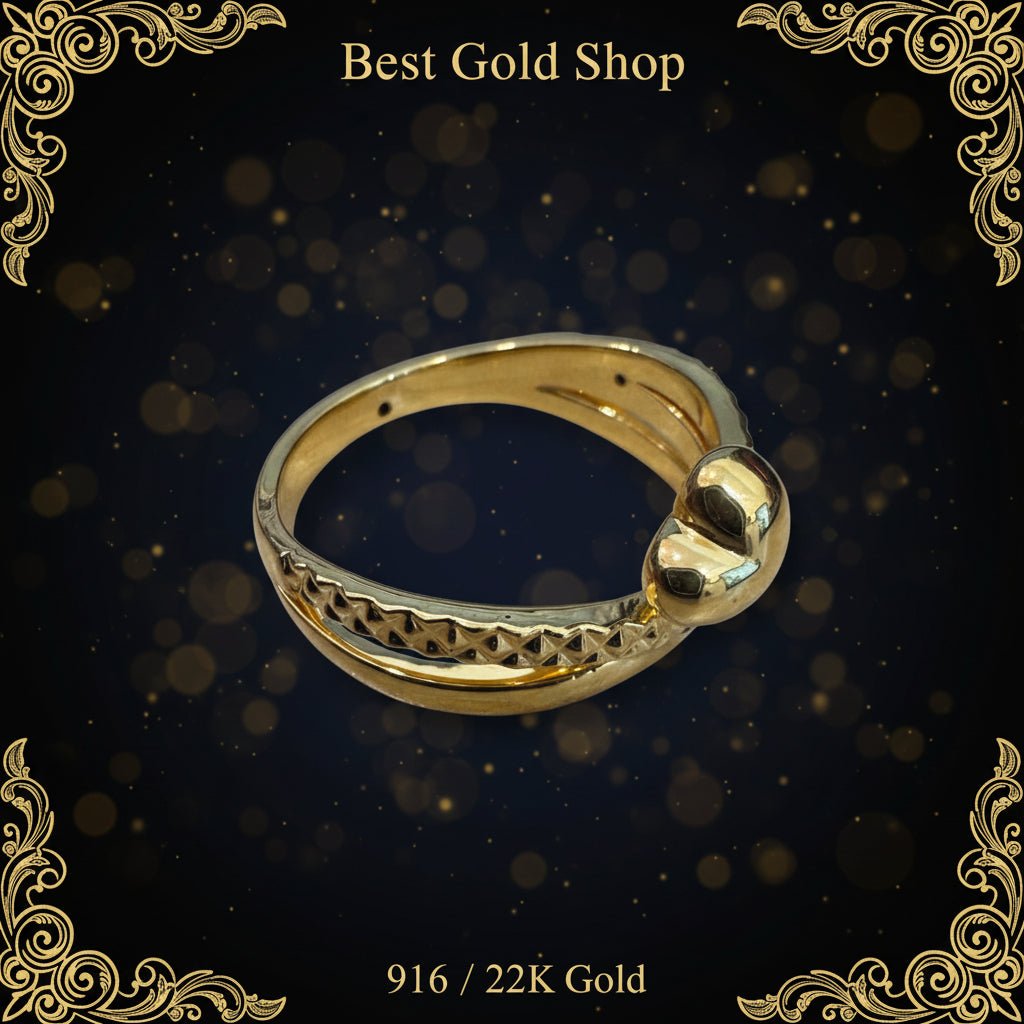 916 Gold Heart Ring V1 Feather Light - 22k gold 22k gold ring - Best Gold Shop
