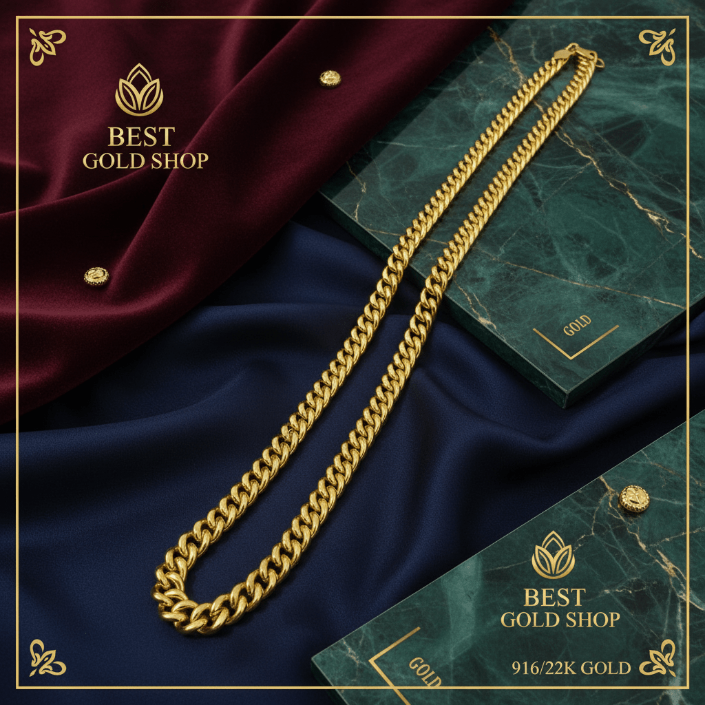 916 Gold (22K) Hollow Fishbone Chain Ultimate Statement Masterpiece Necklace for WomenNecklacesBest Gold Shop