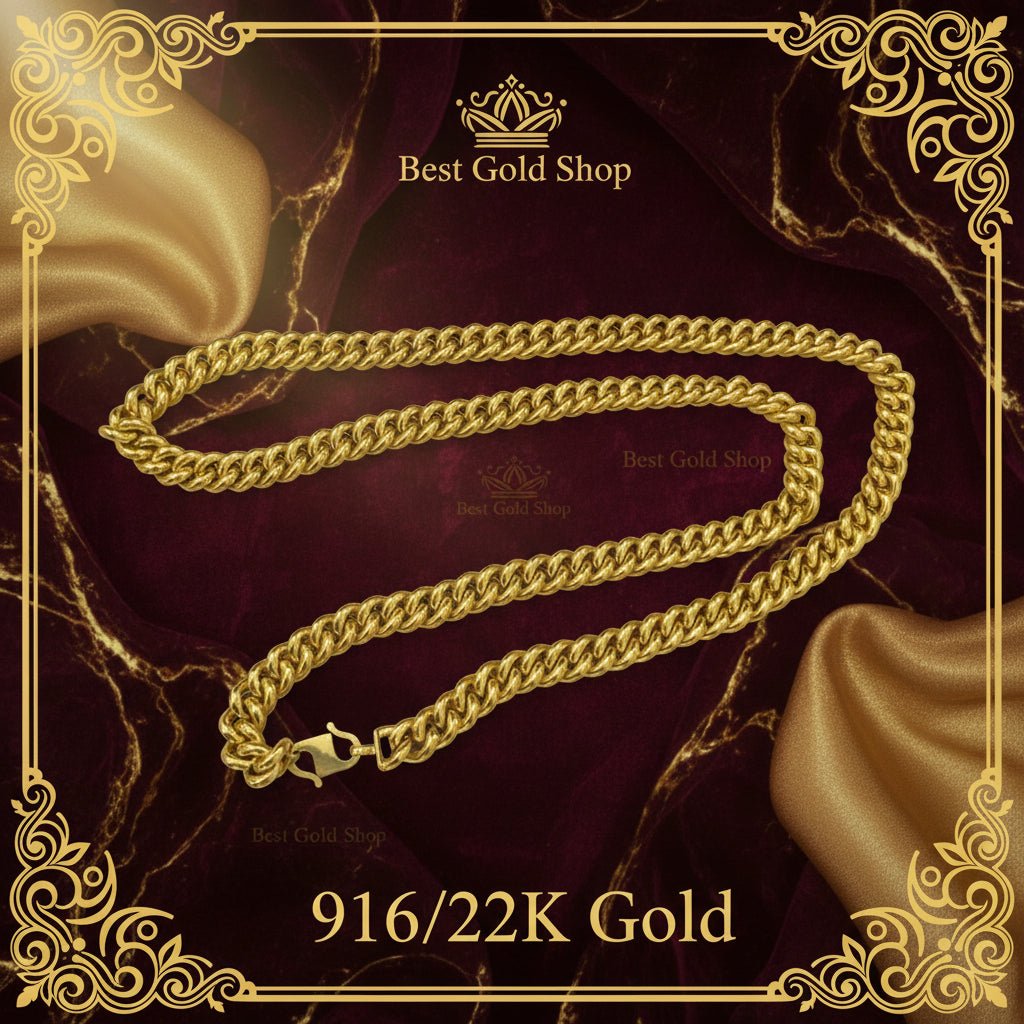 916 Gold (22K) Hollow Fishbone Chain Ultimate Statement Masterpiece Necklace for WomenNecklacesBest Gold Shop