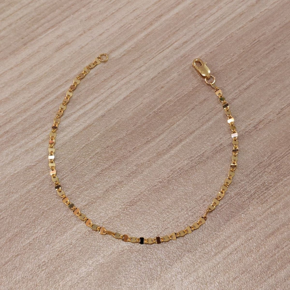 916 Gold Ingot Design Shiny Bracelet Slim and elegantBraceletsBest Gold Shop
