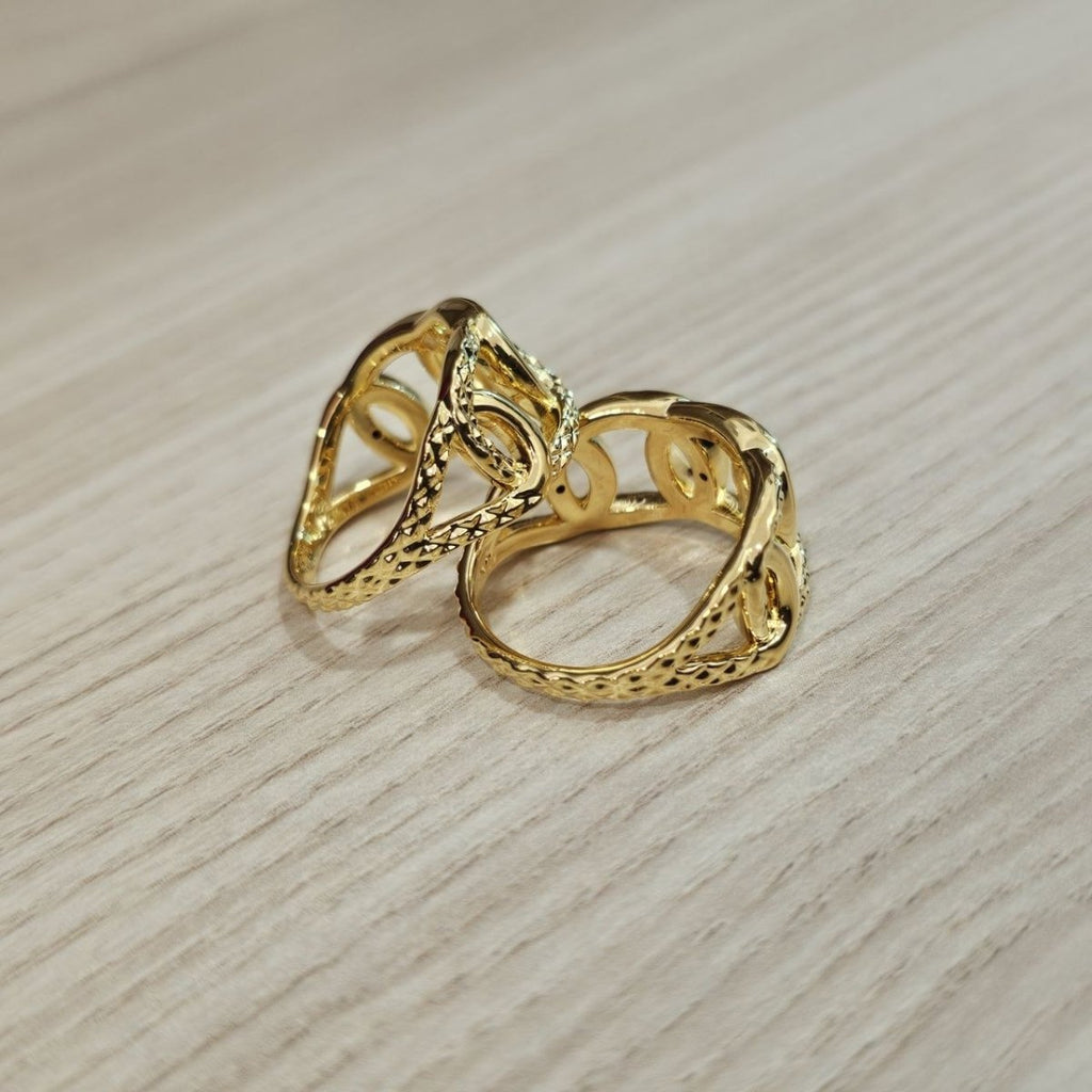 916 Gold Interlock Design Ring Latest Design and Feather LightRingsBest Gold Shop