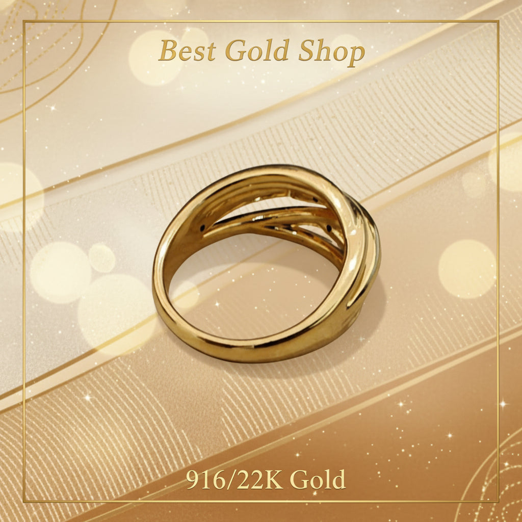 916 Gold (22K) Layer Version 2 Elegant Lightweight Series Ring for WomenRingsBest Gold Shop