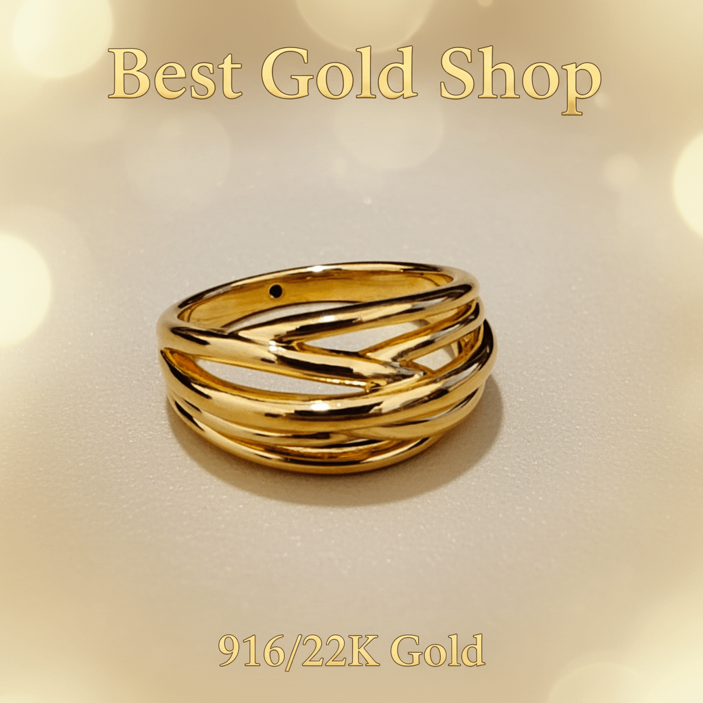 916 Gold (22K) Layer Version 2 Elegant Lightweight Series Ring for WomenRingsBest Gold Shop